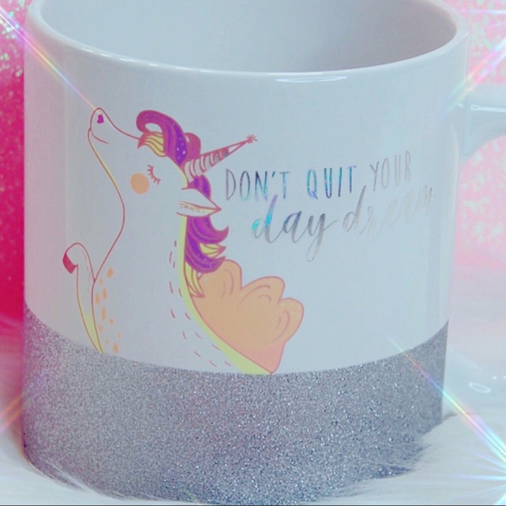 Unicorn mug with glitter at the bottom